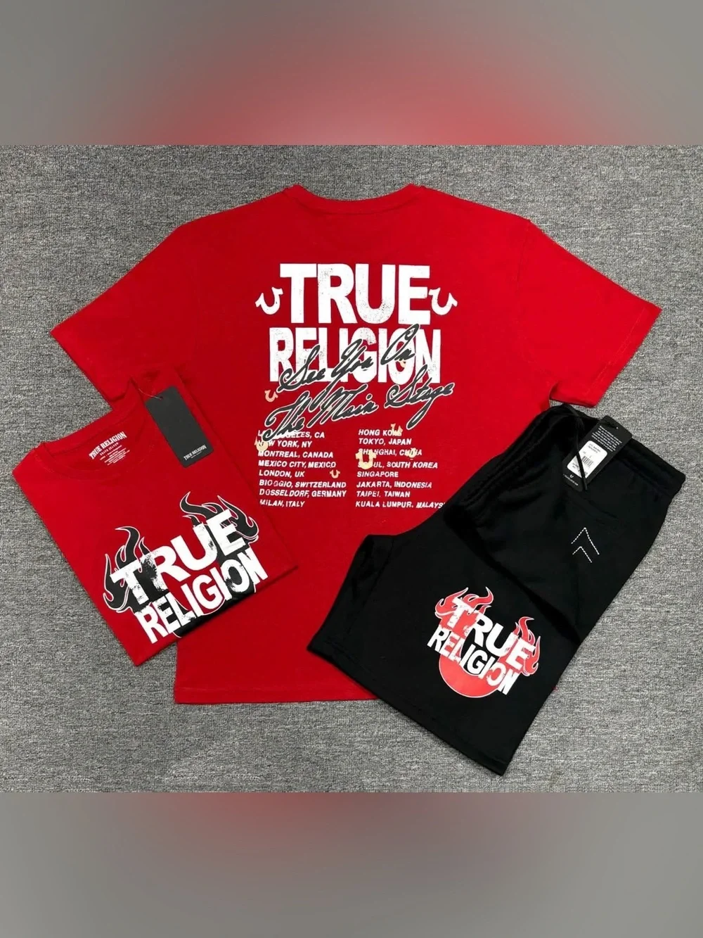 3X True Religion Shorts Set